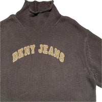 DKNY Vintage Heavy Cable Knit Brown Jumper (XL)
