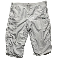 Fila Shell Trackpant Baggy Shorts Silver Black and Red (2XL)