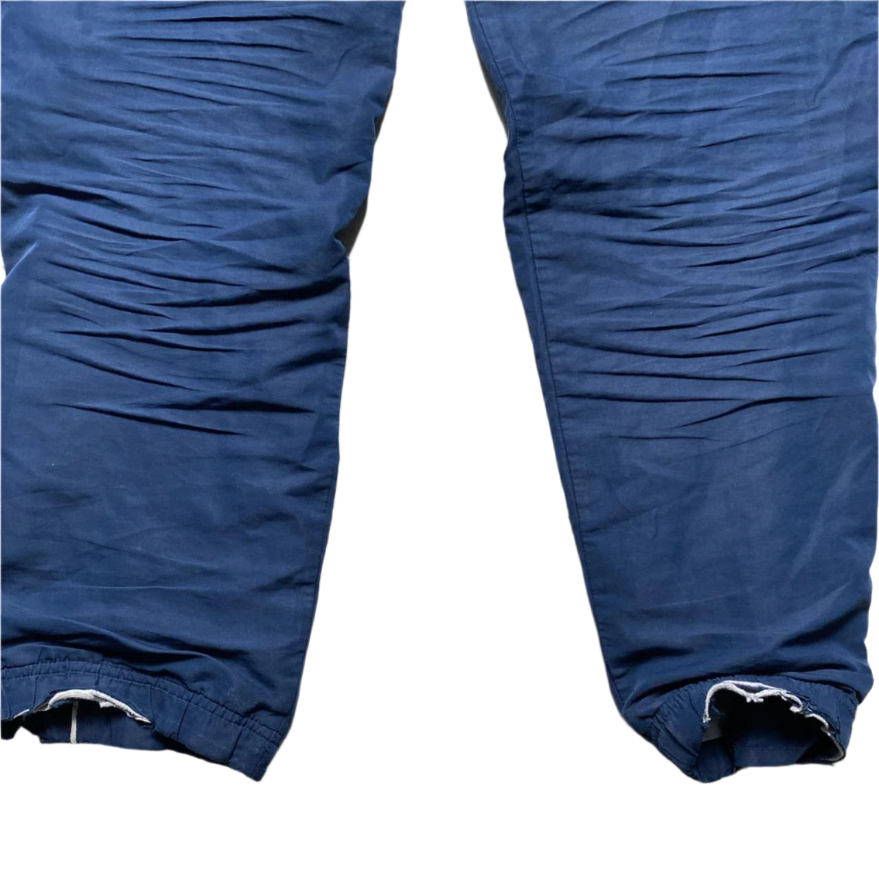 Nike Vintage y2k Navy and White Swoosg Shell Trackpant Baggy Bottoms (L)
