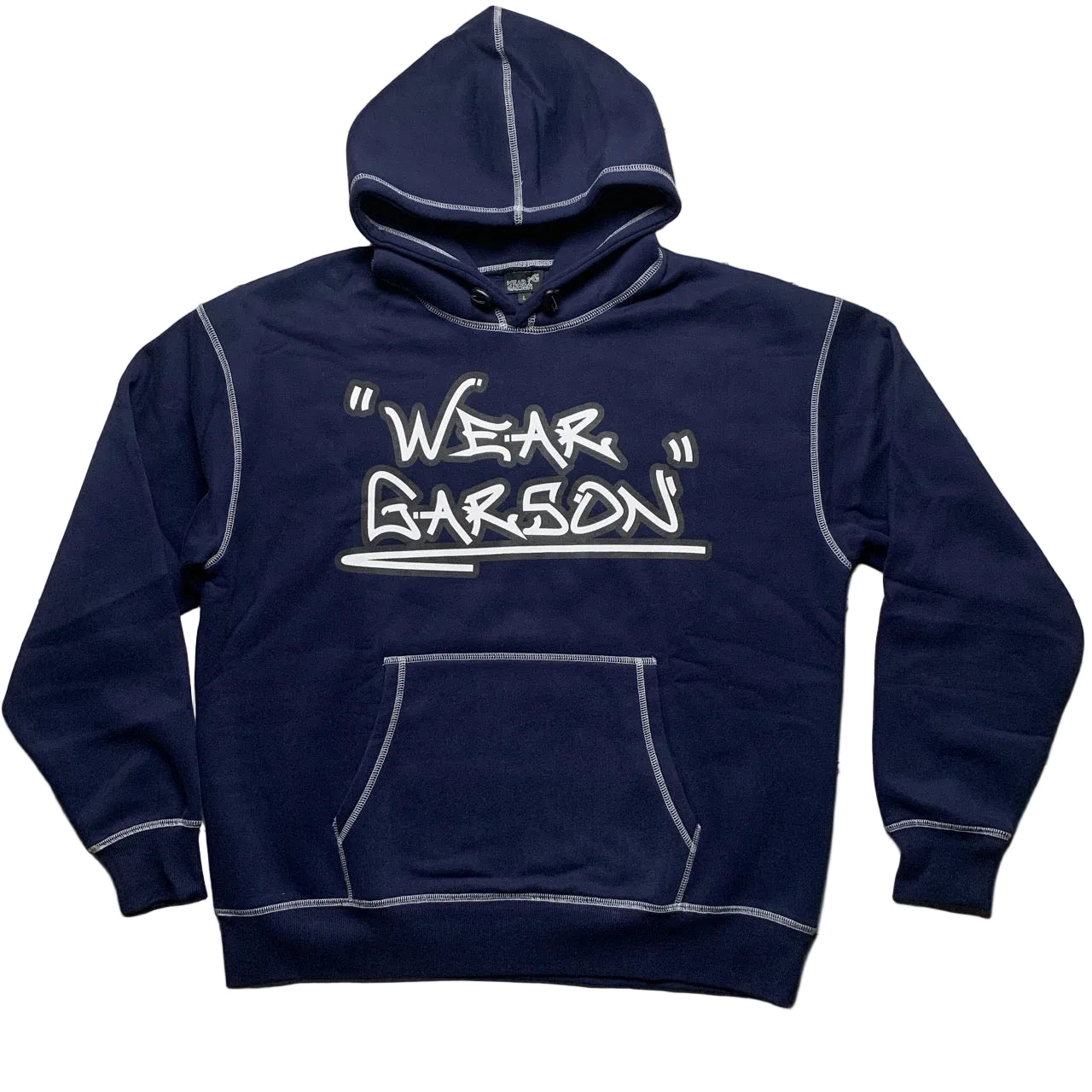 Navy The Trio Contrast Stitch Hoodie (S,M,L,XL)