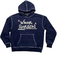 Navy The Trio Contrast Stitch Hoodie (S,M,L,XL)