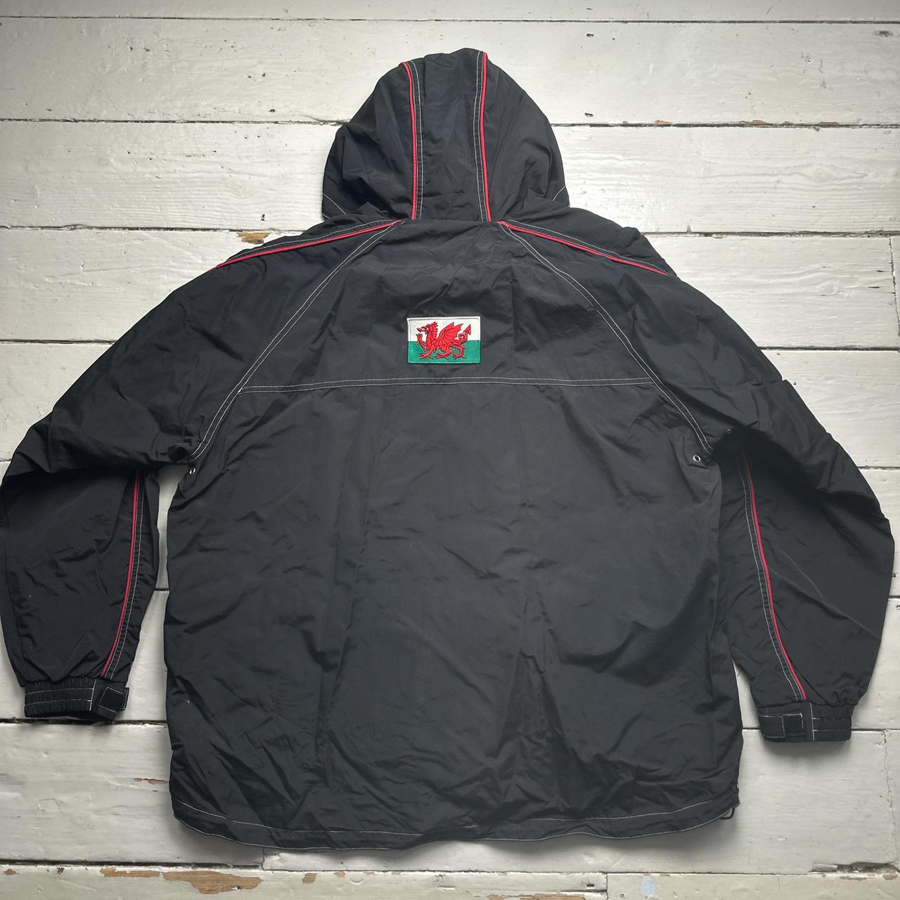 Wales Rugby Windbreaker Jacket Black and Red