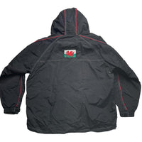 Wales Rugby Windbreaker Jacket Black and Red )XL)
