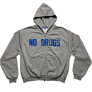 93 Sierra Crosses No Drugs Grey and Blue Hoodie (M)
