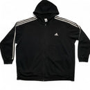 Adidas Black and White Stripe Full Tracksuit Hoodie and Joggers (3XL)