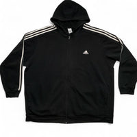 Adidas Black and White Stripe Full Tracksuit Hoodie and Joggers (3XL)