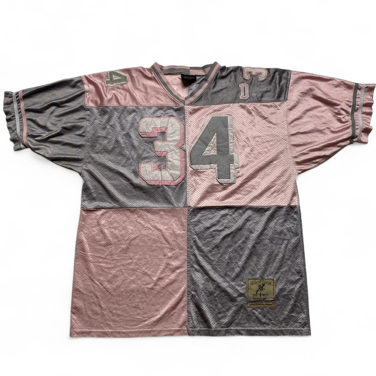 Dirty South Vintage 90’s y2k Pink White and Grey Football Jersey (3XL)
