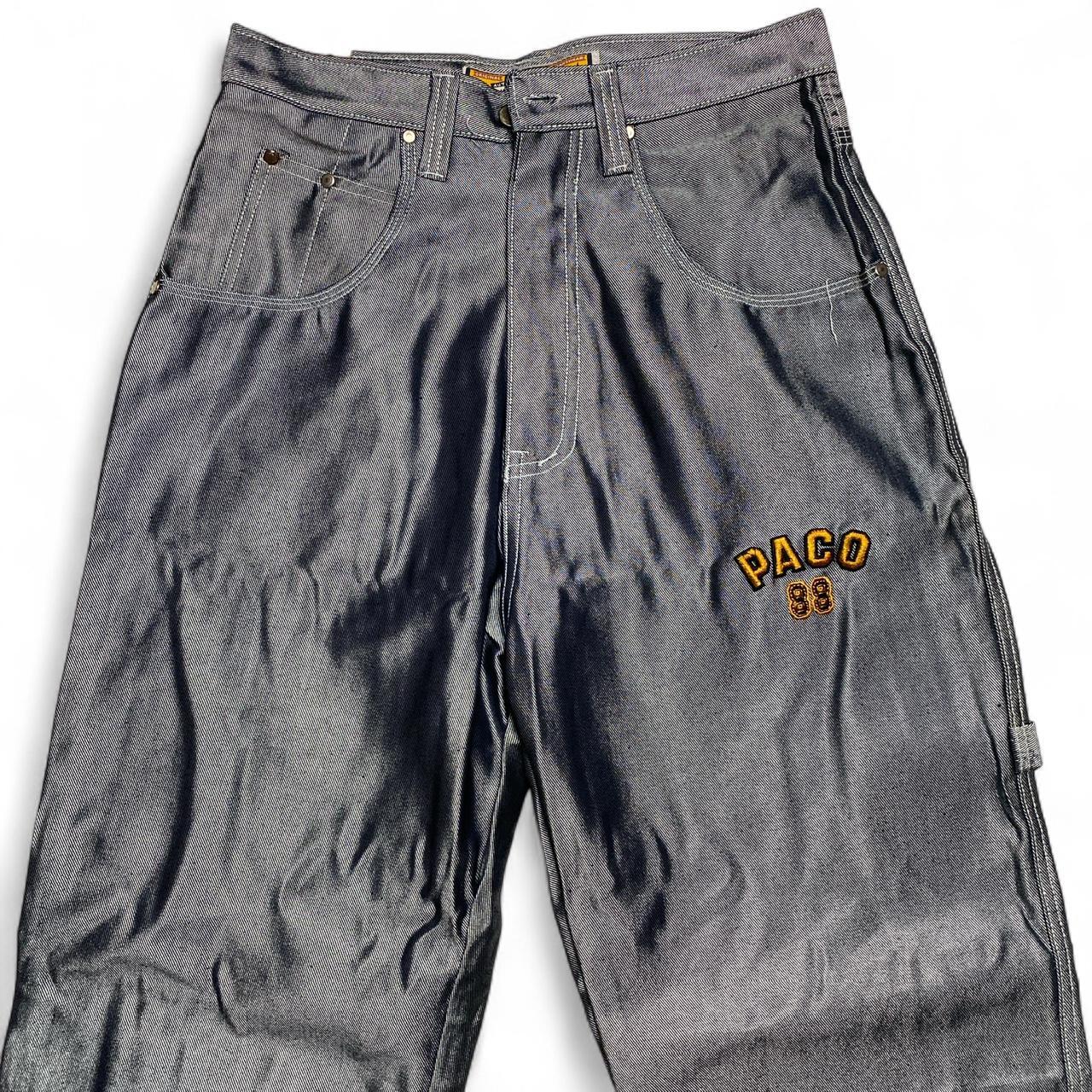 Paco Vintage 90’s Y2K Baggy Metallic Silver Shiny Denim Jeans