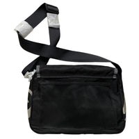 Minus Two Satchel Messenger Pouch Bag Black and Grey Embroidery