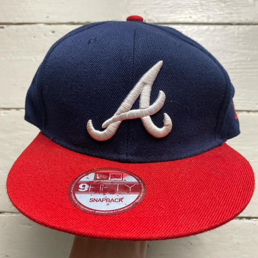 Atlanta Braves Navy Red and White Snapback Cap