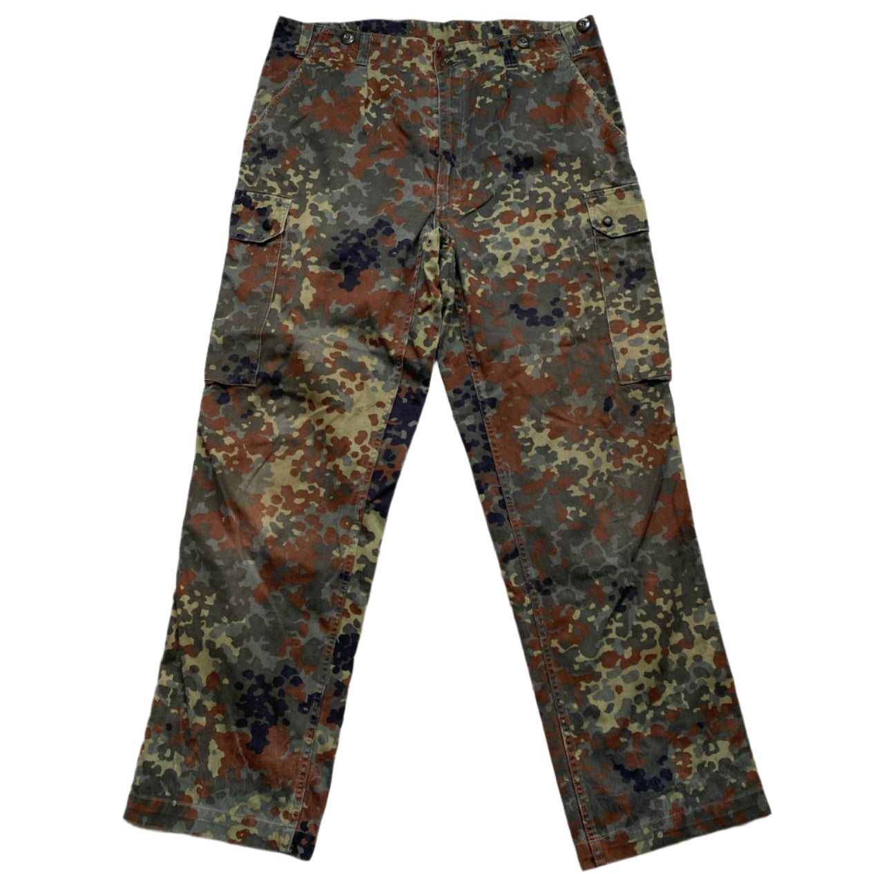 Vintage 1998 German GE Beklw Burg Military Camouflage Cargo Trousers Brown and Green (W 36)