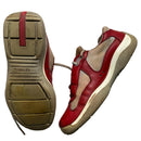 Prada Americas Cup Vintage Red and Grey Low Trainers (UK 5)