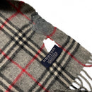 Burberry Vintage Cashmere Wool Scarf Grey Black and Red