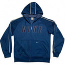 Nike Vintage Y2K Blue and White Tracksuit Jacket Hoodie