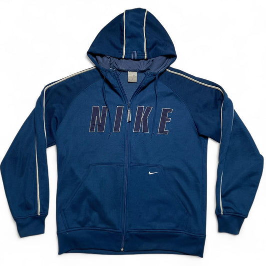 Nike Vintage Y2K Blue and White Tracksuit Jacket Hoodie