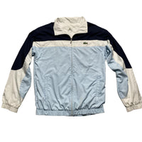 Lacoste Vintage y2k Nylon Shell Tracksuit Jacket Baby Blue Navy and White (S)