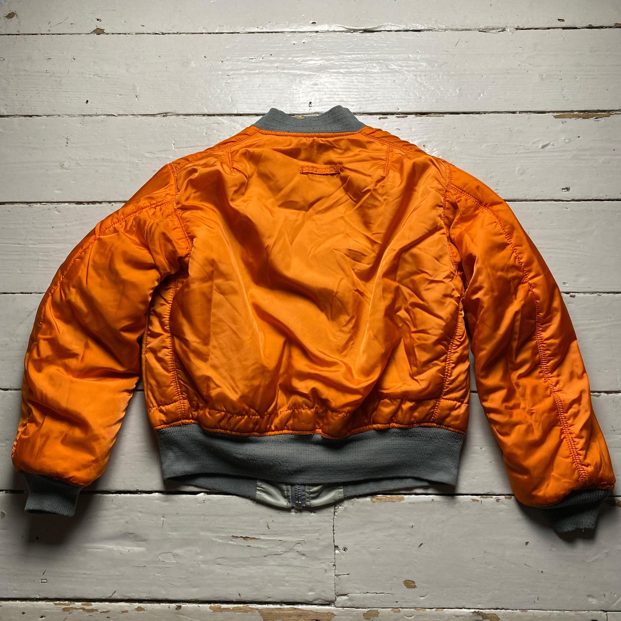 Alpha Industries Green and Orange Pilot Bomber Jacket