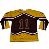 UPS Vintage 90’s Y2K Brown and Yellow Hockey Long Sleeve Jersey (XL)