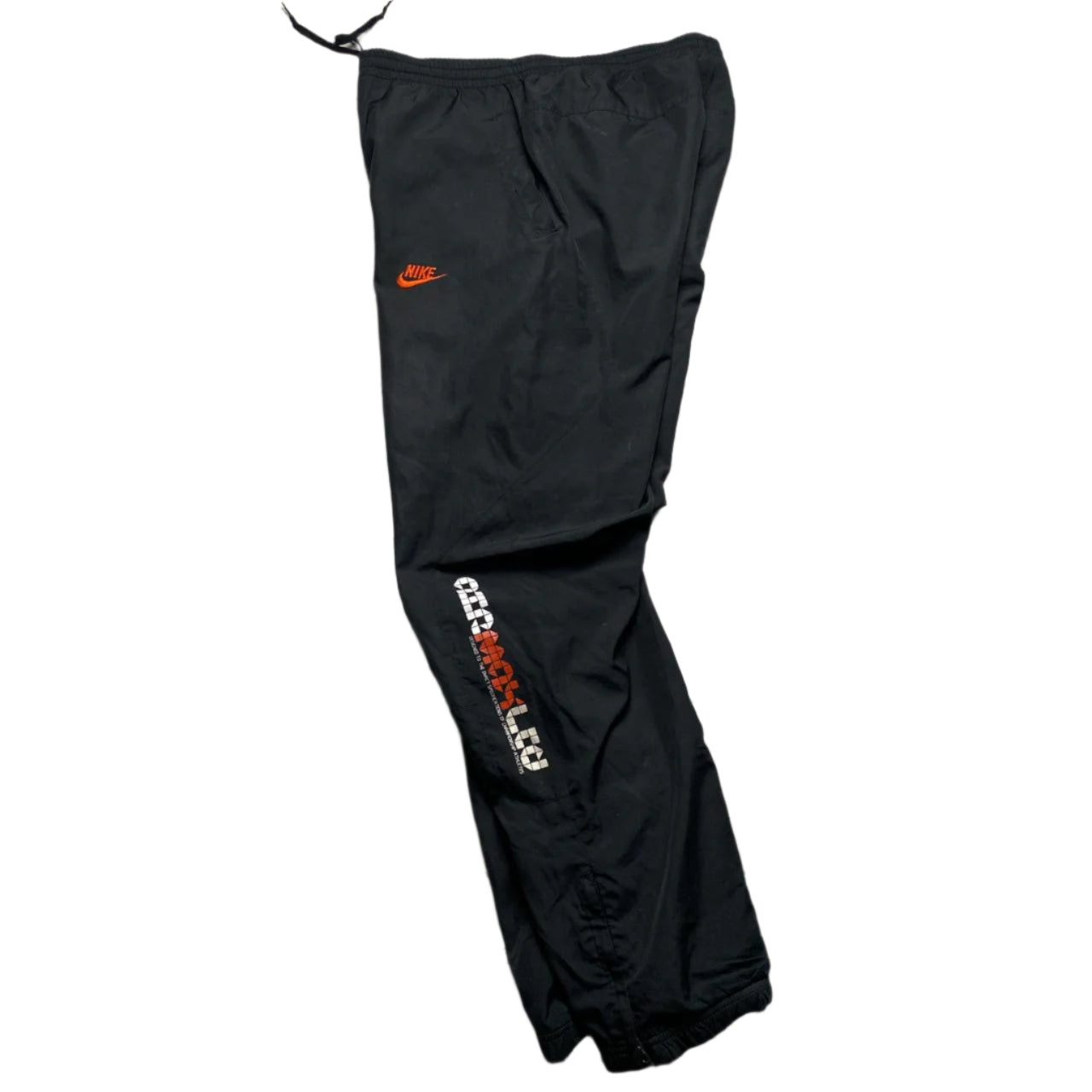 Nike Air Max LTD Black Orange and White Shell Baggy Trackpant Bottoms (S)
