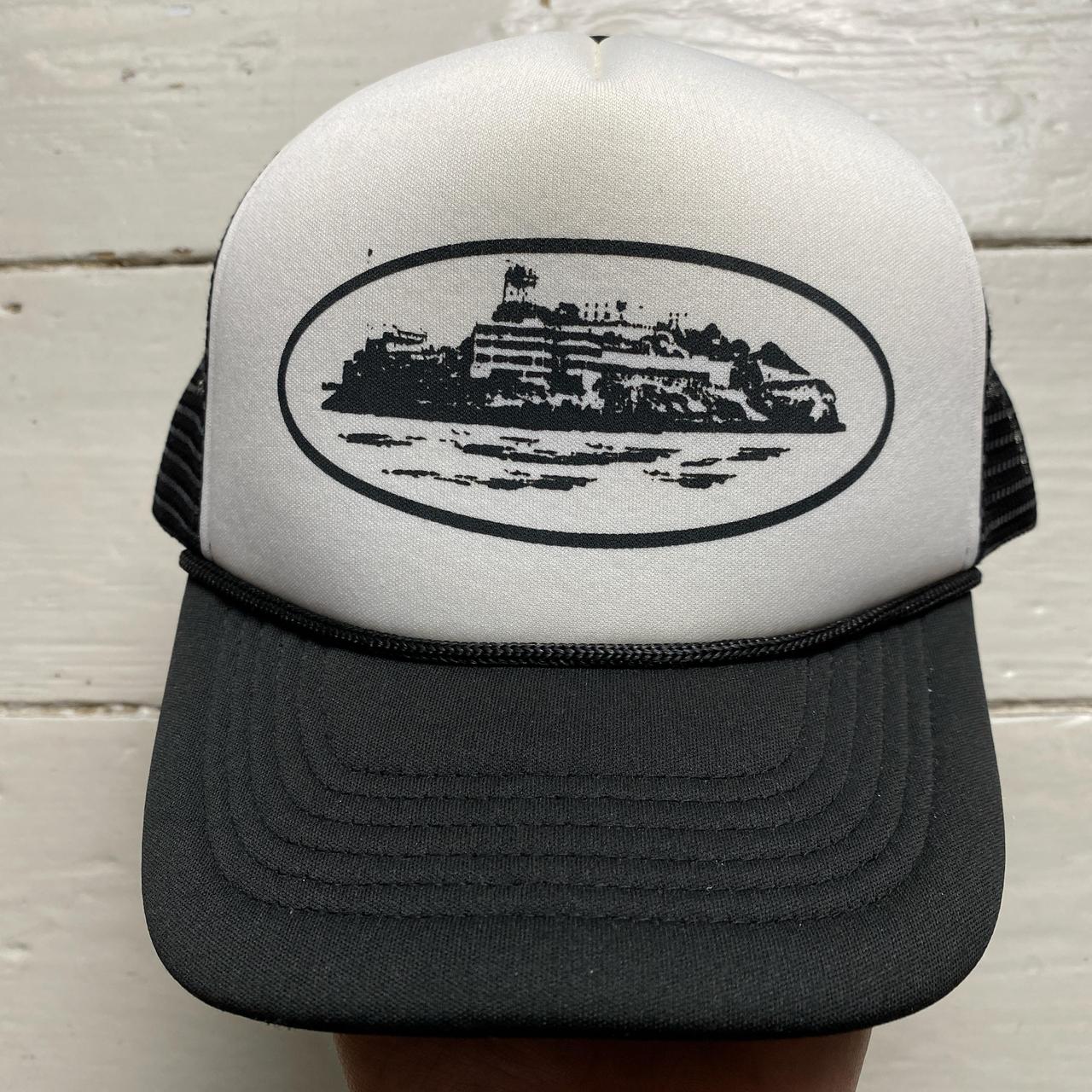 Corteiz Black and White Trucker Cap