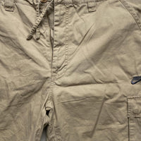 Nike Vintage y2k Baggy Cargo Shorts Cream and Grey Swoosh (XL)