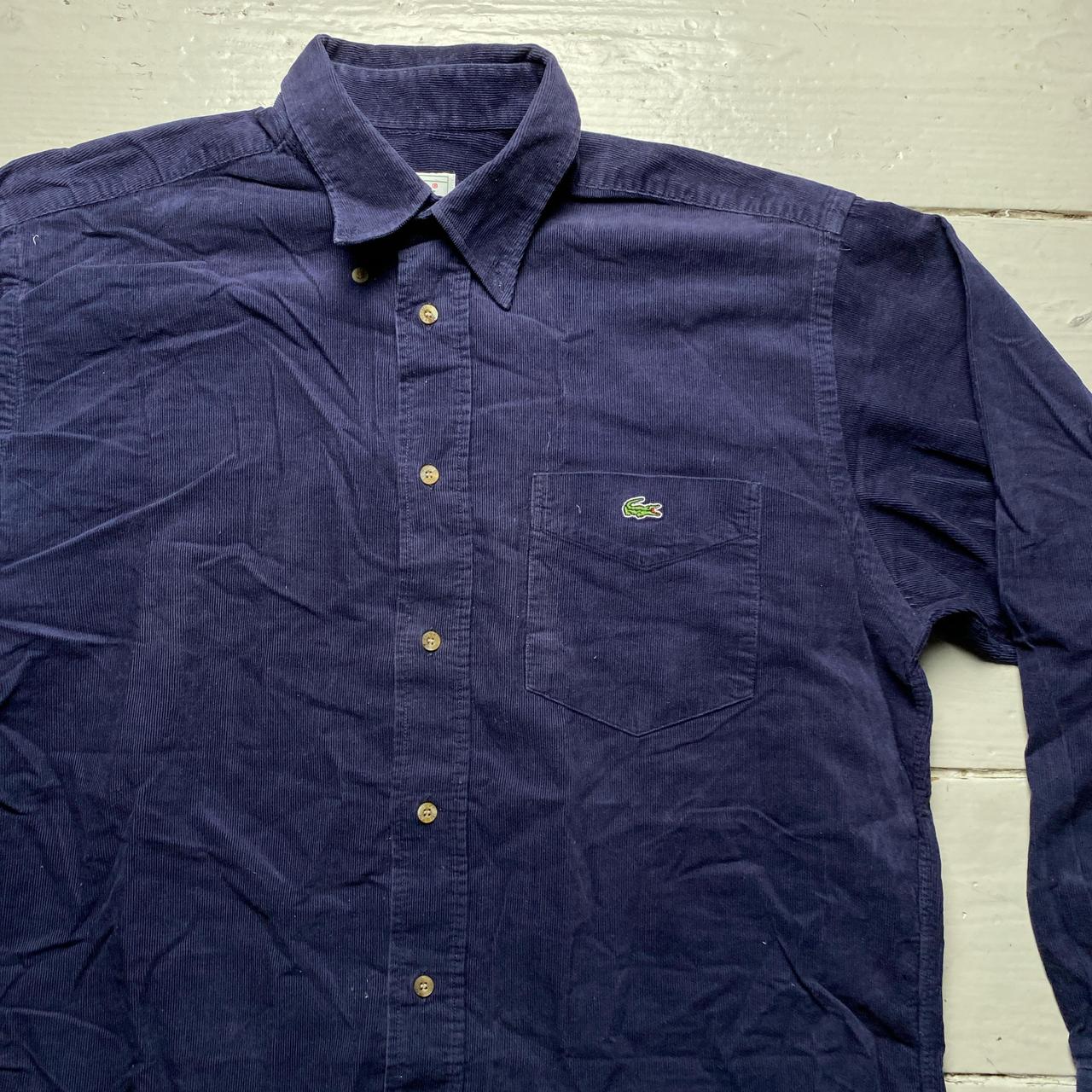 Lacoste Navy Green Croc Corduroy Shirt