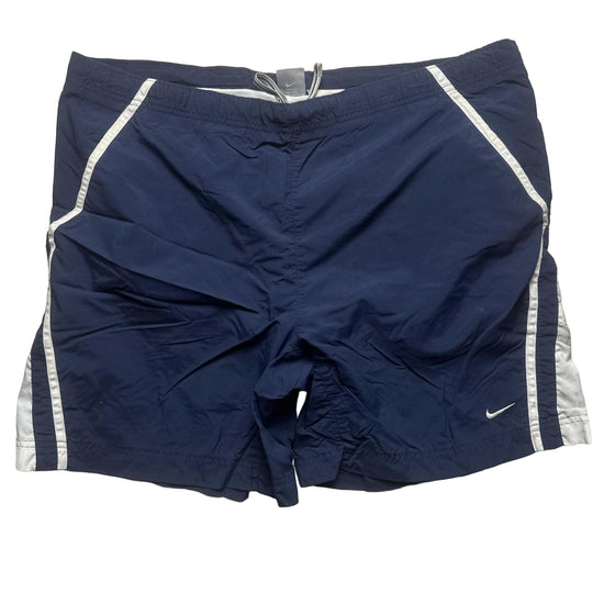 Nike Athletic Vintage Navy and White Shell Shorts (XL)