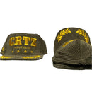 Corteiz Soho Yacht Club Corduroy Khaki Green and Gold Velour Snapback Cap