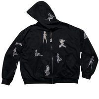 Unrealistic Ideals Named Collective Black and Diamanté Rhinestone Women Full Tracksuit (2XL)