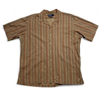 Polo Ralph Lauren Caldwell Tribal Striped Orange and Light Brown Short Sleeve Shirt (L)