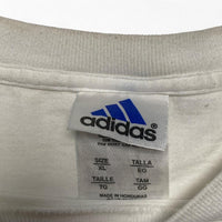 Adidas Football Vintage Y2K White Red and Blue T Shirt (XL)