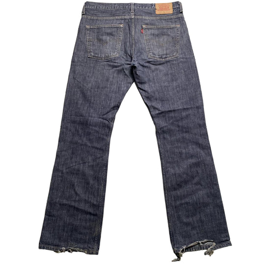 Levis Vintage 507 04 Grey Blue Blend Baggy Distressed Jeans (36W)