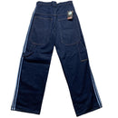 Criminal Damage Baggy Skater Carpenter Navy and Baby Blue Stripe Jeans (32W)