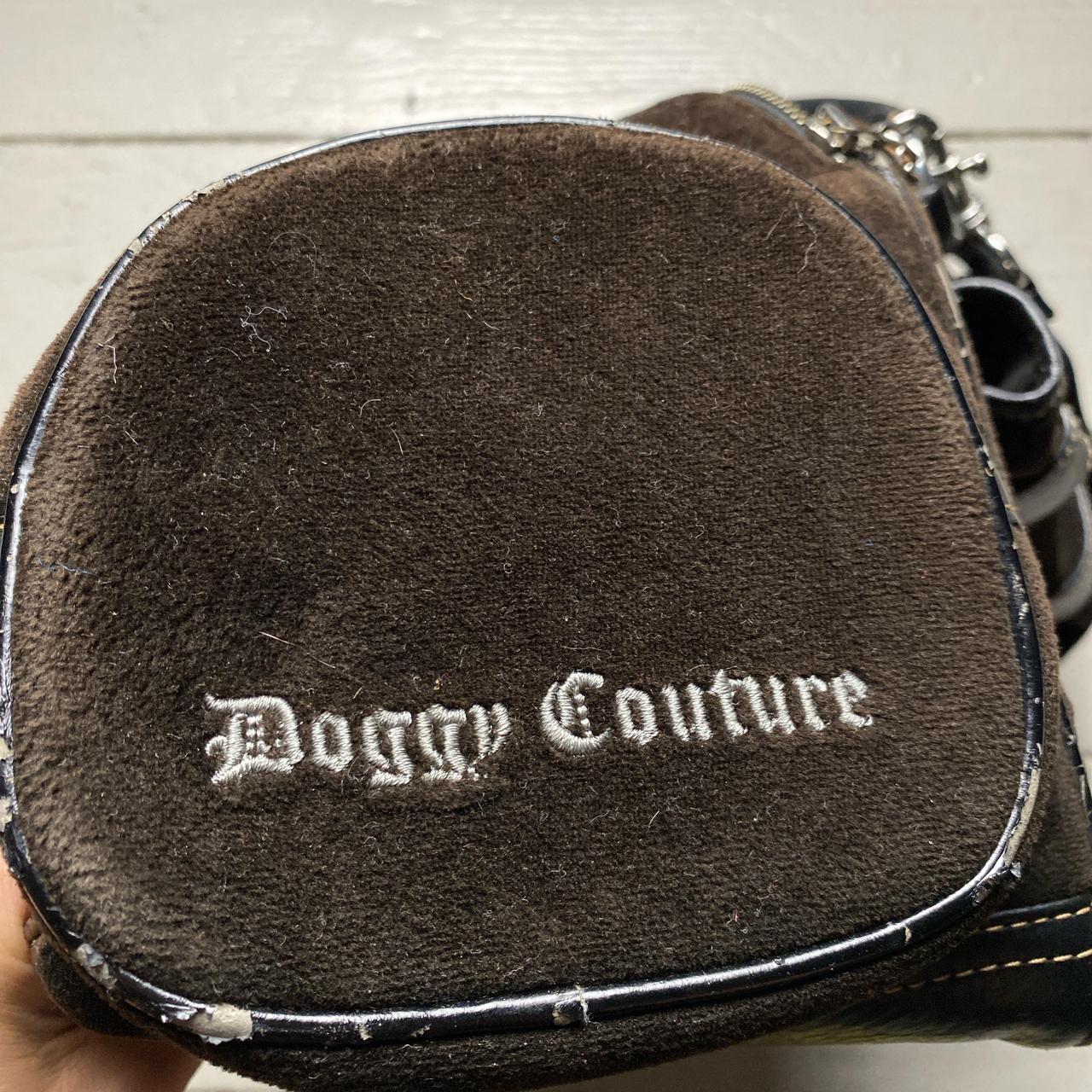 Juicy Couture Brown Suede and Silver Crown Doggy Couture Dog or Cat Holder Travel Bag