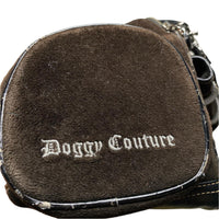 Juicy Couture Brown Suede and Silver Crown Doggy Couture Dog or Cat Holder Travel Bag