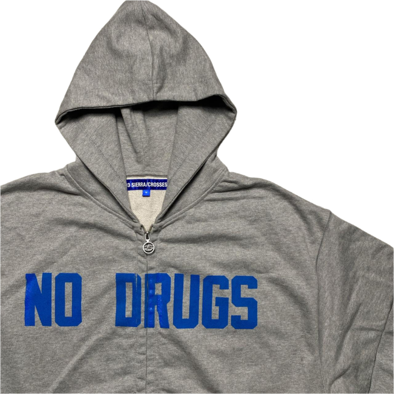 93 Sierra Crosses No Drugs Grey and Blue Hoodie (M)