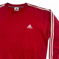 Adidas Red and White Stripe Jumper (L)