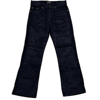 Criminal Damage Black Corduroy Bootcut Jean Trousers (34W)