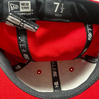 LA Dodgers Red and White Fitted Cap