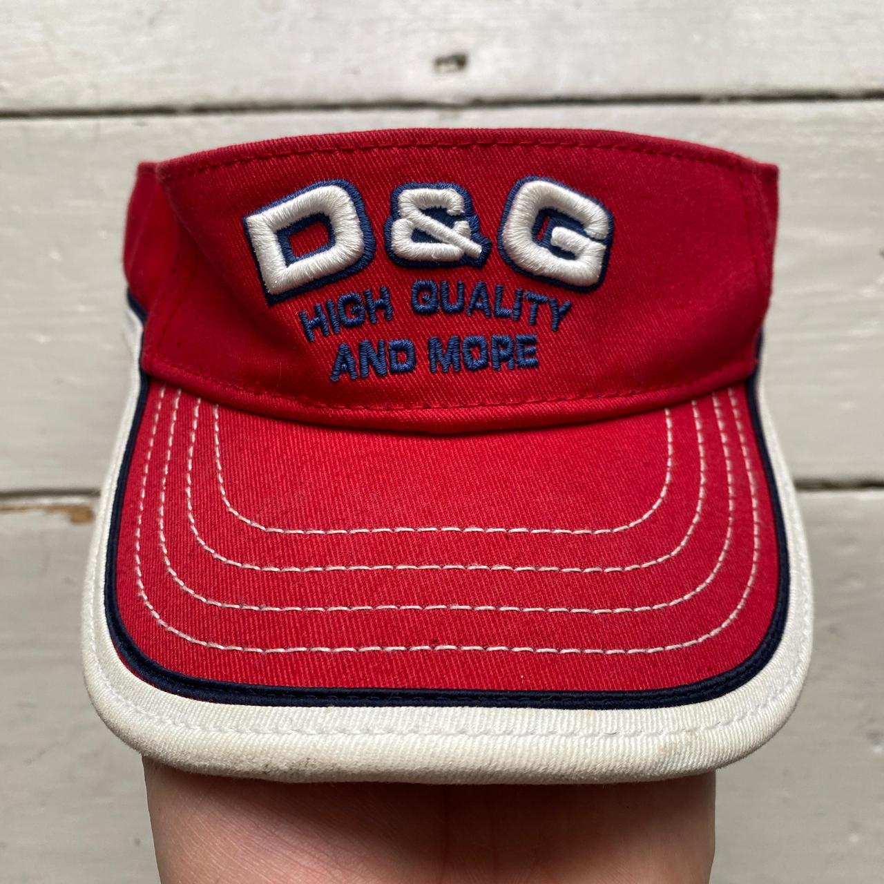 Dolce & Gabbana Vintage Red and White Visor Cap