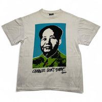 Stussy Charlie Dont Surf Vintage 90’s Single Stitch T Shirt White