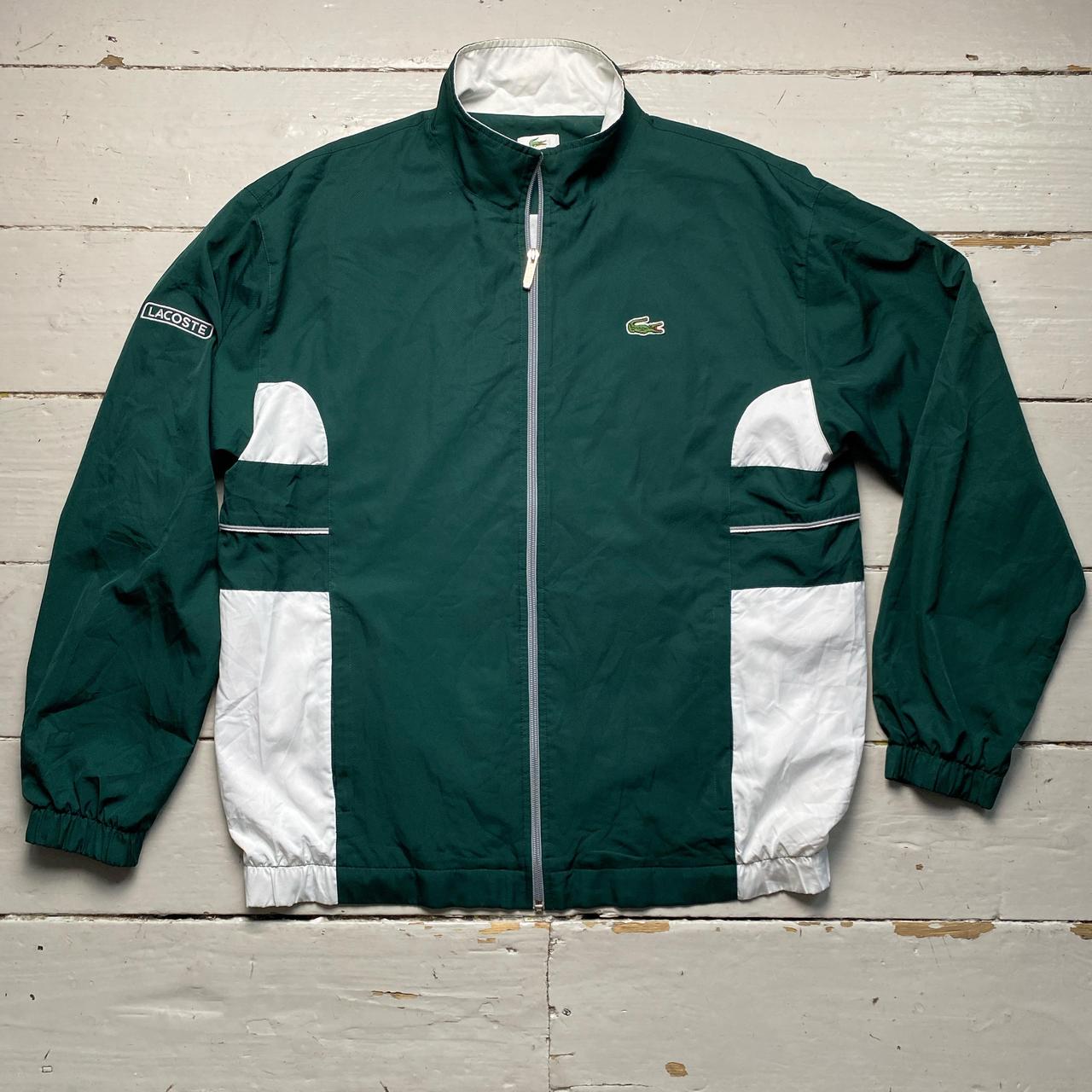 Lacoste Green and White Tracksuit Shell Windbreaker Jacket