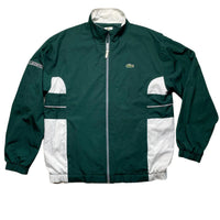 Lacoste Green and White Tracksuit Shell Windbreaker Jacket (XL)