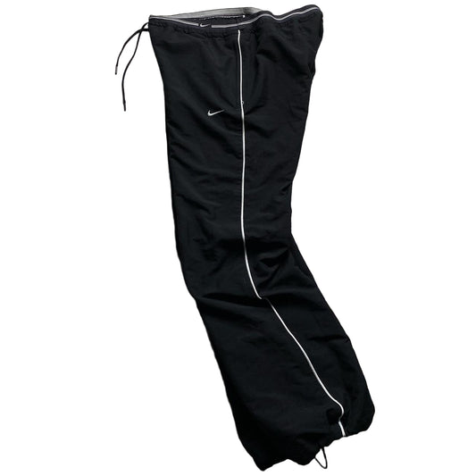 Nike Black and White Baggy Shell Trackpant Bottoms (M)