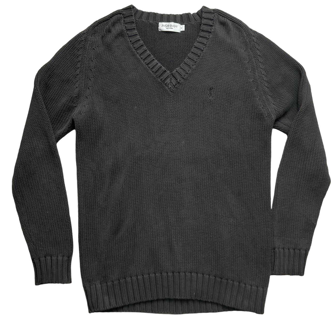 Yves Saint Laurent YSL Grey Cable Knit Jumper (M)