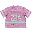 Kaizen Pink and White Womens Oversized NFL Football Jersey (L)