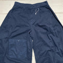 Wide Leg Womens Cargo Trousers Navy (30W)