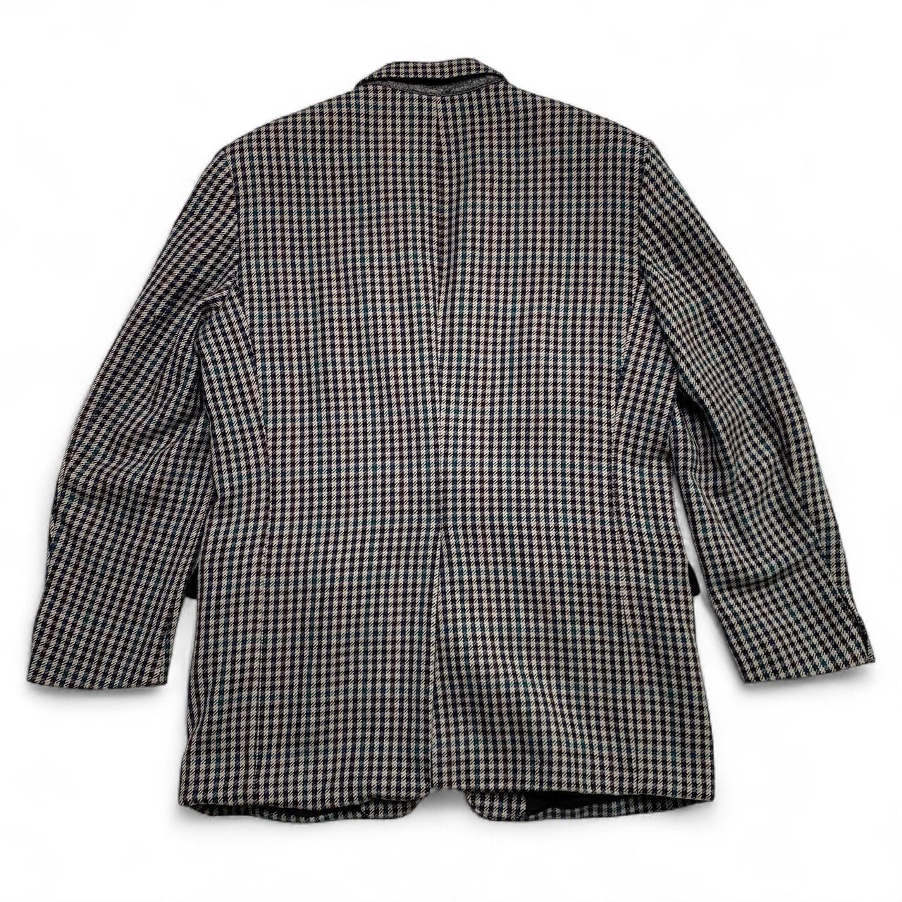 Burberry Vintage Burberrys Black White and Green Tweed Blazer Suit Jacket (L)