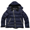The Kooples Navy Sherpa Trim Black Puffer Coat (XL)