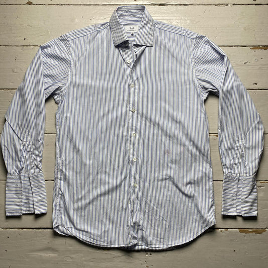 Dunhill Blue and White Pin Stripe Long Sleeve Shirt